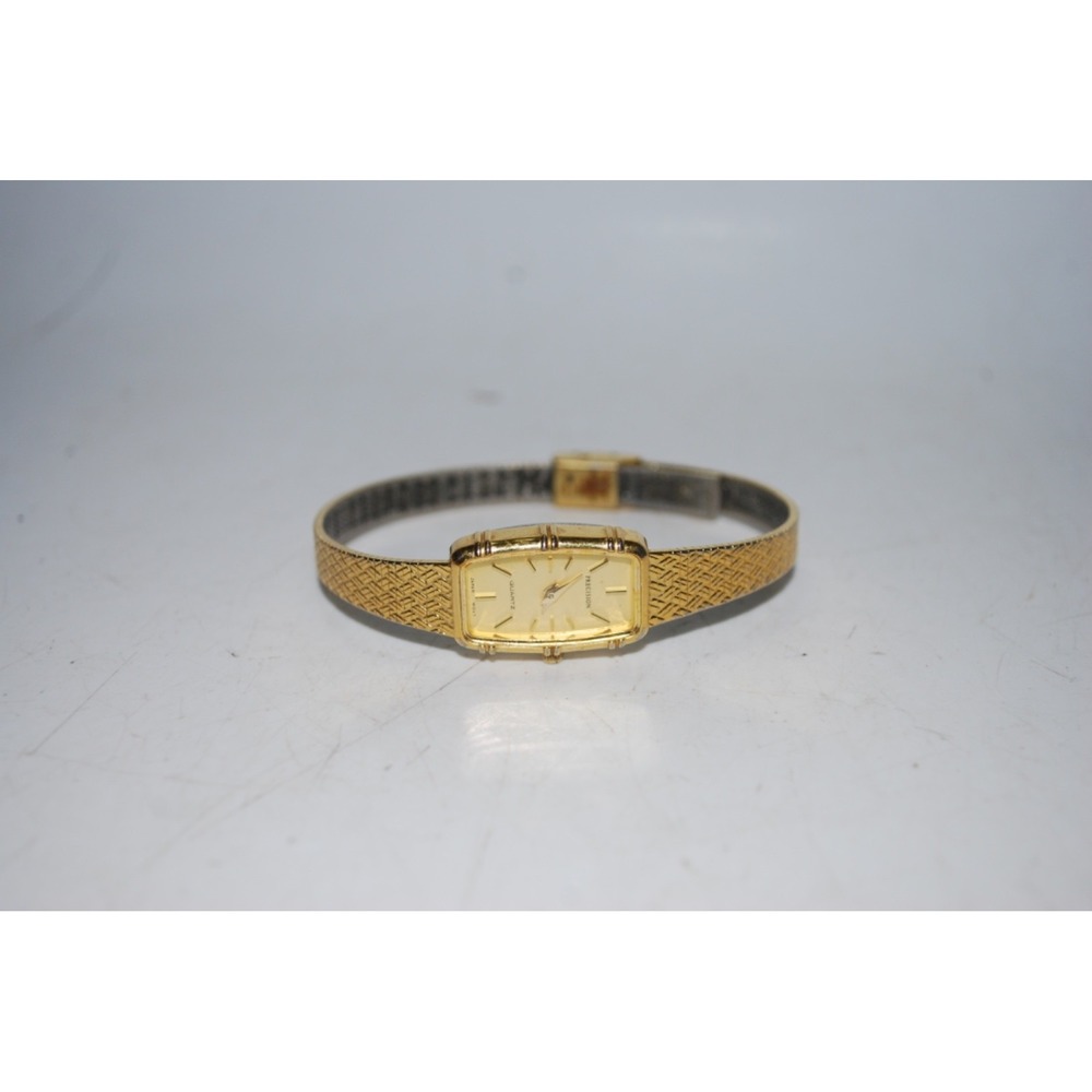 Vintage Gruen Gold Tone Quartz Precision Japan Movt Women's Bracelet Watch